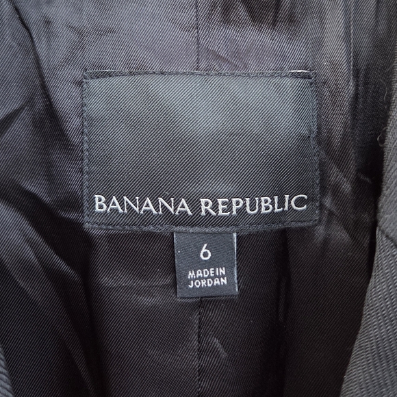 Banana Republic Black Captain's Double Breasted Blazer Wool Blend Size 6 - Picture 6 of 8